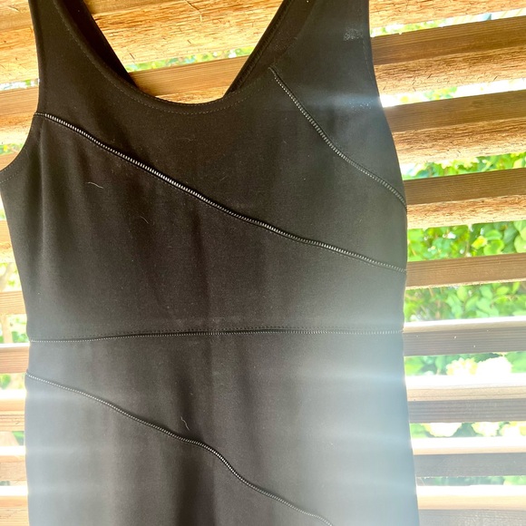 Theory $295 Bodycon Zipper Accent Mini Dress 0 Black Dress - Picture 3 of 16